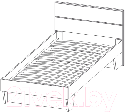 Односпальная кровать 3Dom Слимпи СП003 (акация молдавская/зеленый лайм)