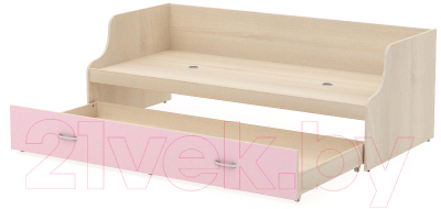 Двухъярусная выдвижная кровать 3Dom Слимпи СП005/1 (акация молдавск/фламинго розовый)
