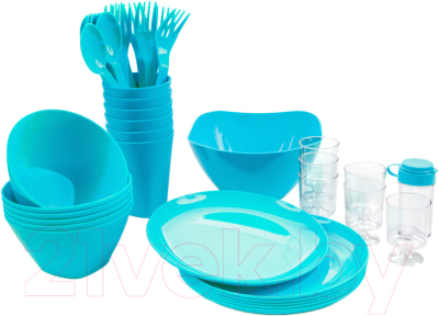 Набор пластиковой посуды Berossi Picnik ИК 06237000 (бирюзовый)