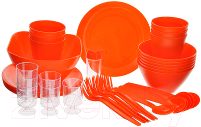 Набор пластиковой посуды Berossi Picnik ИК 06240000 (мандарин)