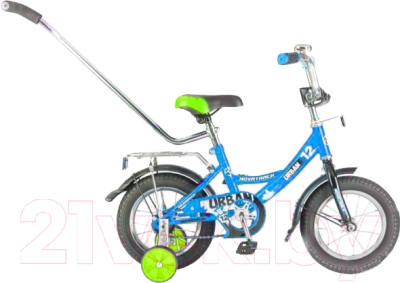 Детский велосипед с ручкой Novatrack Urban 124URBAN.BL6
