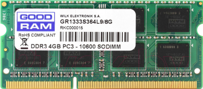 Оперативная память DDR3 Goodram GR1333S364L9/8G