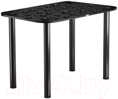 Обеденный стол Васанти Плюс ПРФ 120x80 (черный/Капли черные)