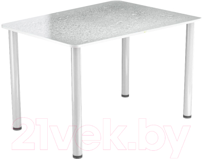 Обеденный стол Васанти Плюс ПРФ 120x80 (белый/Капли белые)