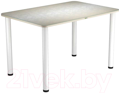 Обеденный стол Васанти Плюс ПРФ 120x80 (белый/Жасмин бежевый)
