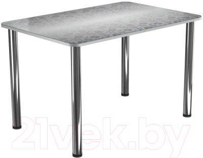 Обеденный стол Васанти Плюс ПРФ 120x80 (хром/Жасмин А)