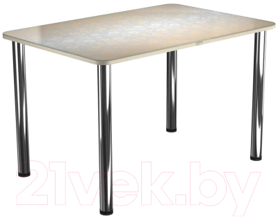 Обеденный стол Васанти Плюс ПРФ 110x70 (хром/Жасмин бежевый)