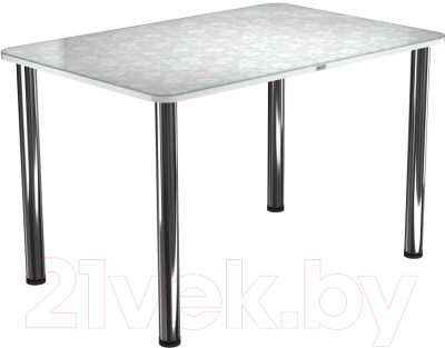 Обеденный стол Васанти Плюс ПРФ 110x70 (хром/Жасмин белый)