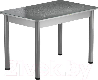 Обеденный стол Васанти Плюс ПРФ 120x80/3/ОА (алюминий/Капли серые)