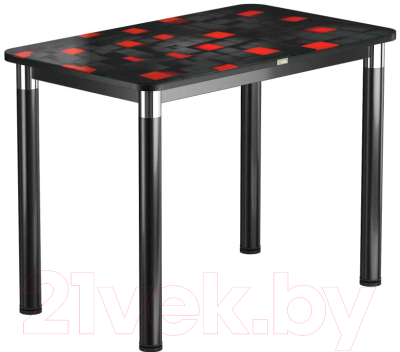 Обеденный стол Васанти Плюс Васанти-1 120x80/ОЧ (черный/хром/104)