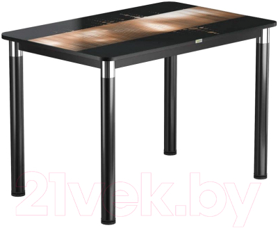 Обеденный стол Васанти Плюс Васанти-1 120x80/ОЧ (черный/хром/112)
