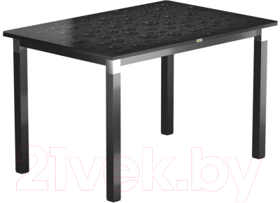 Обеденный стол Васанти Плюс Васанти-2 110x70/ОЧ (черный/хром/Капли черные)