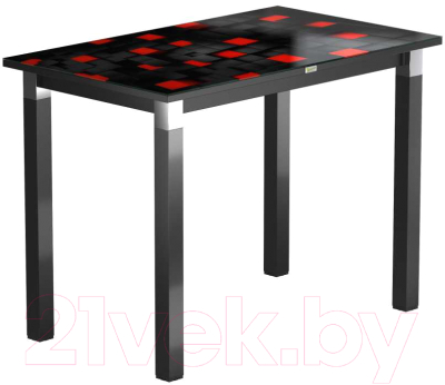 Обеденный стол Васанти Плюс Васанти-2 100x60/ОЧ (черный/хром/104)