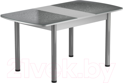 Обеденный стол Васанти Плюс БРФ 100/132x60Р/ОА (алюминий/капли серые)