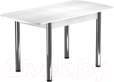 Обеденный стол Васанти Плюс БРП 120/152x80 Р/ОБ (хром/белый)