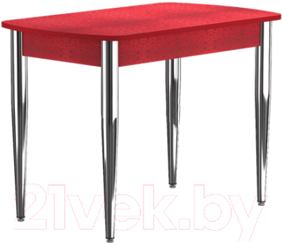 Обеденный стол Васанти Плюс БРП 120/152x80/1Р/ОКр (хром/красный)