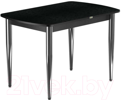 Обеденный стол Васанти Плюс БРП 120x80/3К/ОЧ (хром/черный)