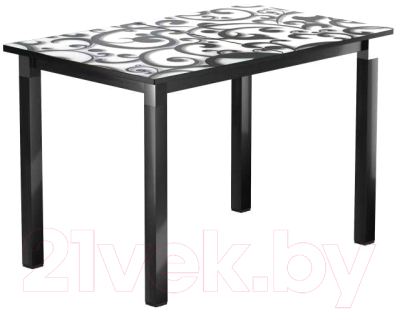 Обеденный стол Васанти Плюс Люкс 120/178x80/ОЧ (черный/хром/122)