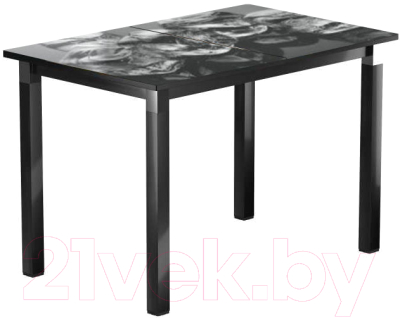 Обеденный стол Васанти Плюс Люкс 120/178x80/ОЧ (черный/хром/98)