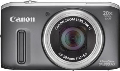 Компактный фотоаппарат Canon PowerShot SX260 HS Gray - вид спереди