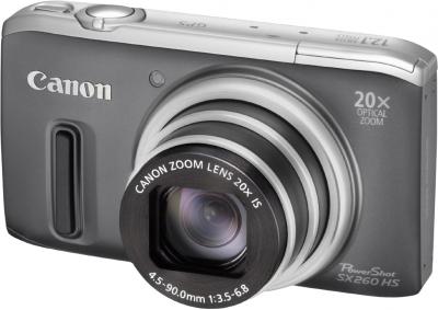 Компактный фотоаппарат Canon PowerShot SX260 HS Gray - общий вид