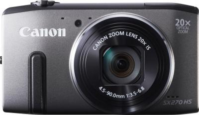 Компактный фотоаппарат Canon PowerShot SX270 HS Gray - вид спереди