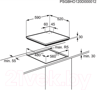 Газовая варочная панель Zanussi ZGO65414BA