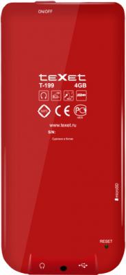 MP3-плеер Texet T-199 (4Gb) Red - вид сзади