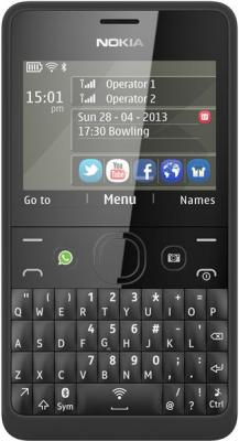 Мобильный телефон Nokia Asha 210 Dual (Black) - вид спереди