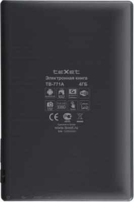 Электронная книга Texet TB-771A (Black) - вид сзади 