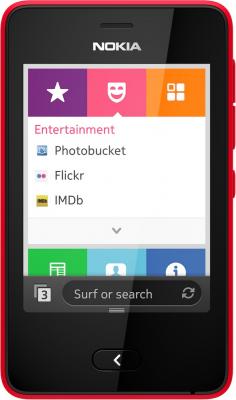 Мобильный телефон Nokia Asha 501 Dual (Bright Red) - вид спереди