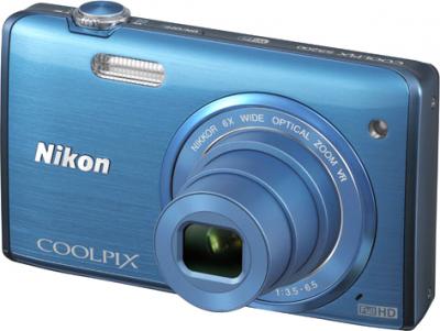 Компактный фотоаппарат Nikon S5200 Blue - общий вид