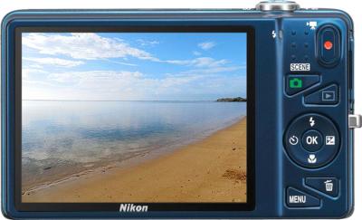 Компактный фотоаппарат Nikon S5200 Blue - вид сзади