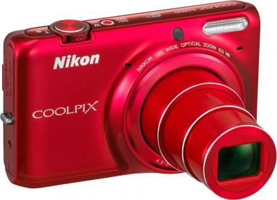 Компактный фотоаппарат Nikon S6500 Red - общий вид