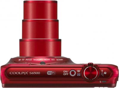 Компактный фотоаппарат Nikon S6500 Red - вид сверху