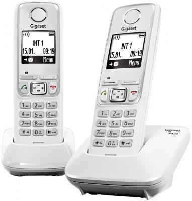 Беспроводной телефон Gigaset A420 Duo White - общий вид