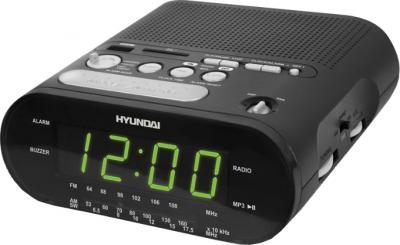 Радиочасы Hyundai H-1546  (Black-Green) - общий вид