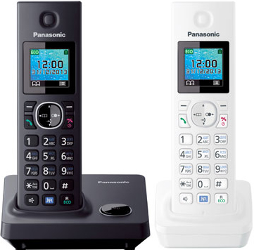 Беспроводной телефон Panasonic KX-TG7852  (White-Black, KX-TG7852RU1) - общий вид