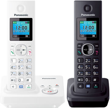 Беспроводной телефон Panasonic KX-TG7862  (White-Black, KX-TG7862RU2) - общий вид