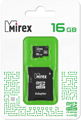 Карта памяти Mirex microSDHC (Class 10) 16GB (13613-AD10SD16)
