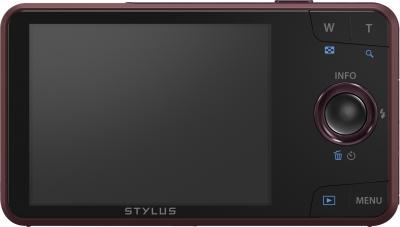 Компактный фотоаппарат Olympus VH-520 (красный) - вид сзади