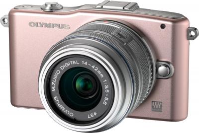 Беззеркальный фотоаппарат Olympus E-PM1 Kit 14-42mm Rose - общий вид