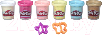 Набор для лепки Hasbro Play-Doh Пластилин с конфетти / B3423 (6 баночек)