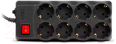 Сетевой фильтр Sven Surge Protector Optima Pro 1.8 (черный, 8 розеток)