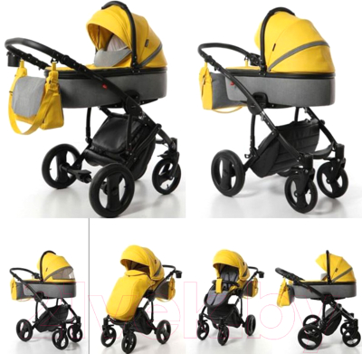 Детская универсальная коляска Tako Max One LE Eco 3 в 1 (08) - Коляска Tako Max One LE Eco в желто-сером цвете представлена в качестве примера