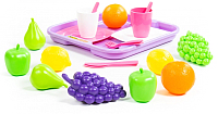 Набор игрушечной посуды Полесье Набор продуктов №2 с посудкой и подносом / 46970 (21эл, в сеточке) - 
