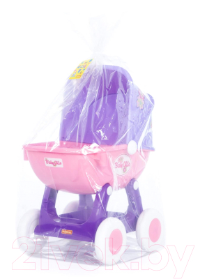 Коляска для куклы Полесье Arina 4 колеса / 48202 (сиреневый/розовый)