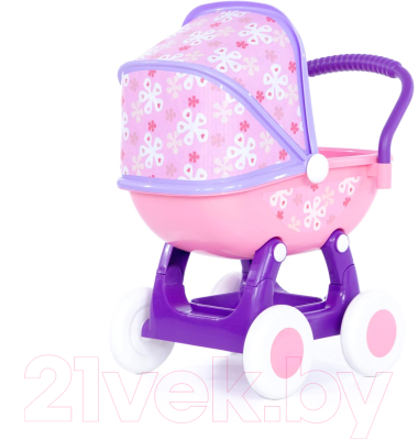 Коляска для куклы Полесье Arina №2 4 колеса / 48219 (розовый)