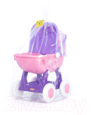 Коляска для куклы Полесье Arina №2 4 колеса / 48219 (розовый)