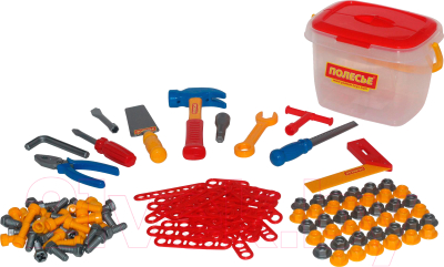 Набор инструментов игрушечный Полесье №3 / 47175 (132эл, в ведерке) - Цвет зависит от партии поставки